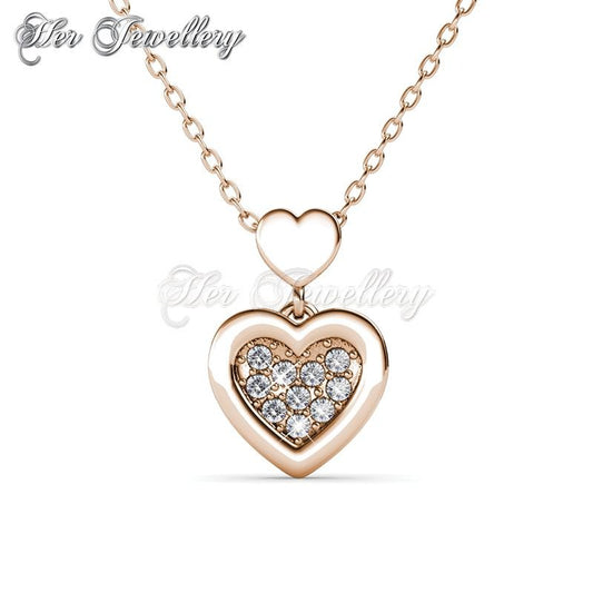 Swarovski Crystals Larine Love Pendant (Rose Gold) - Her Jewellery