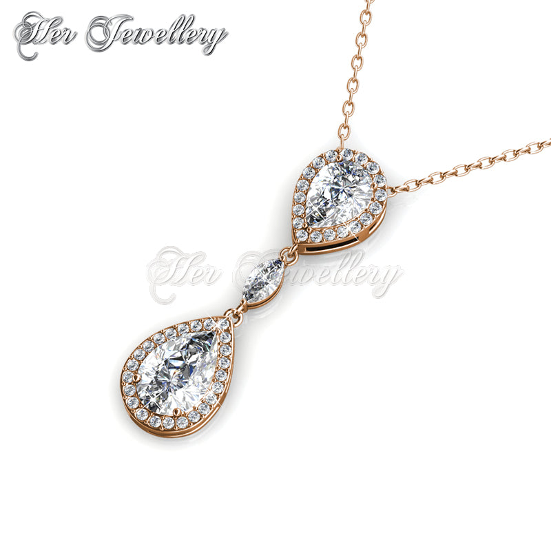 Swarovski Crystals Layla Drop Pendant (Rose Gold) - Her Jewellery