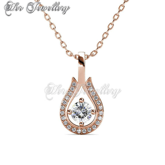 Swarovski Crystals Leah Pendantâ€ (Rose Gold) - Her Jewellery