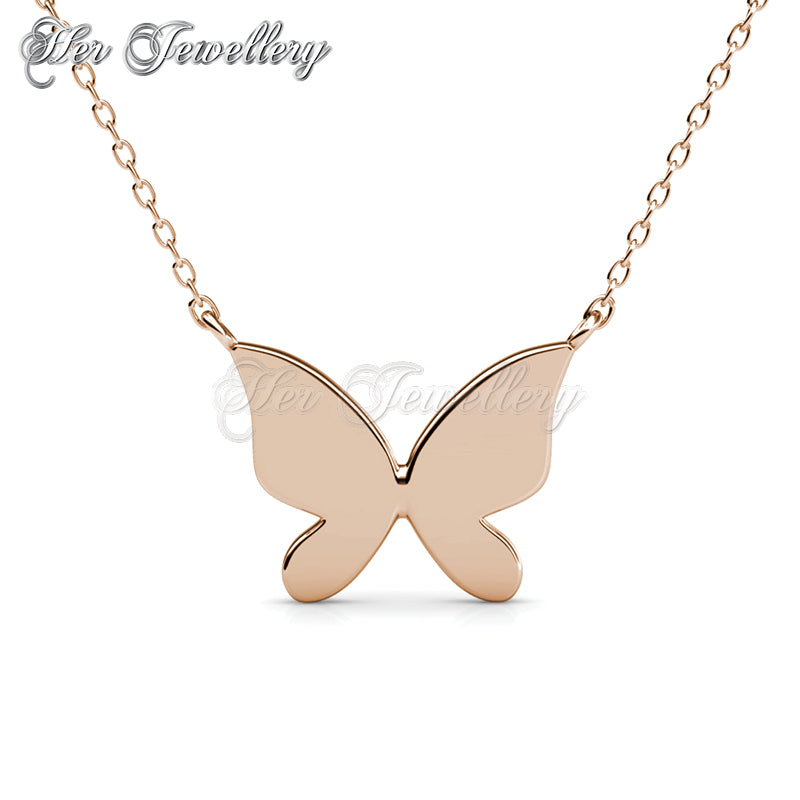 Swarovski Crystals Meadow Butterfly Pendant (Rose Gold) - Her Jewellery