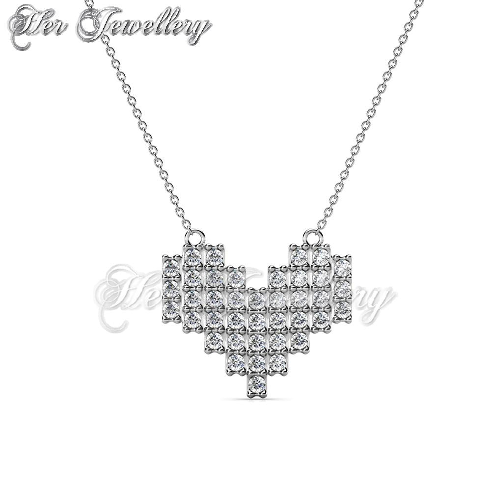 Swarovski Crystals Pixel Love Pendant - Her Jewellery