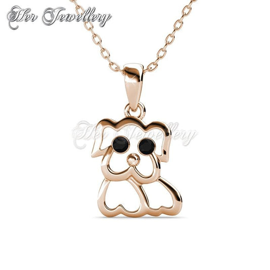 Swarovski Crystals Pug Pendant (Rose Gold) - Her Jewellery