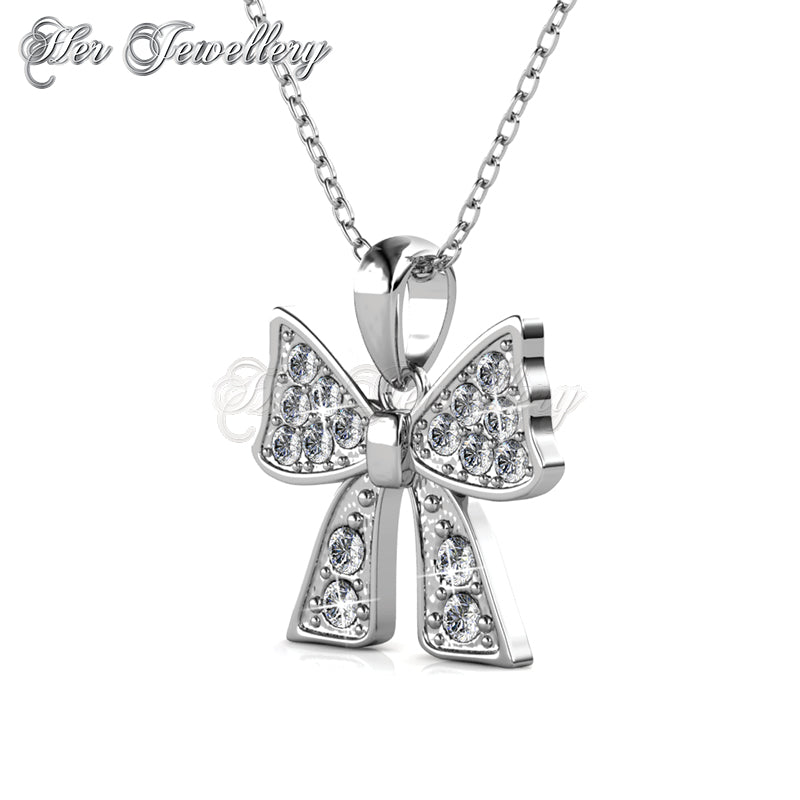 Swarovski Crystals Ribbon Bow Pendant - Her Jewellery