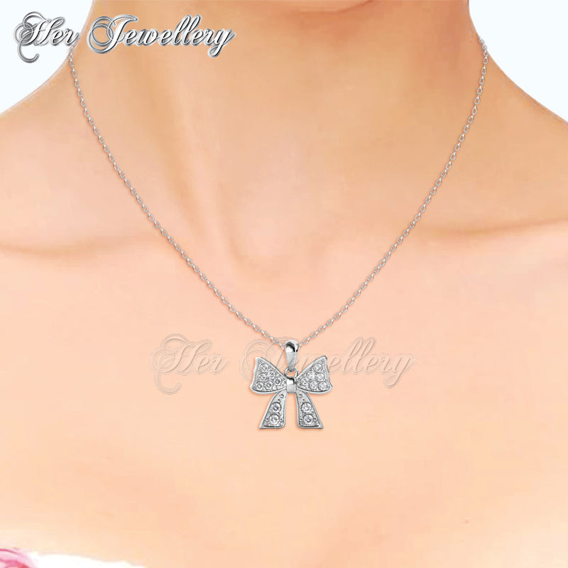 Swarovski Crystals Ribbon Bow Pendant - Her Jewellery