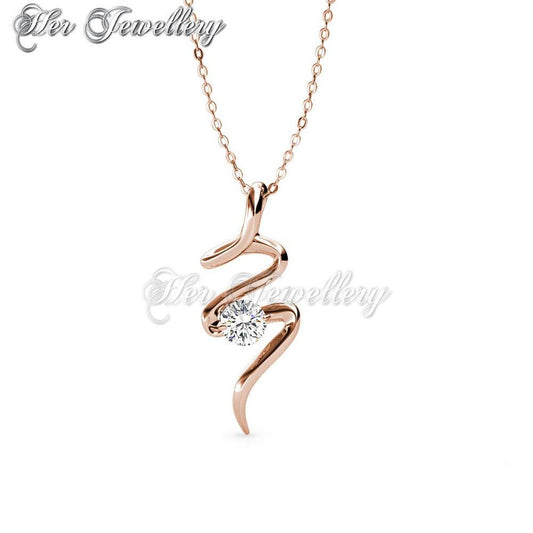 Swarovski Crystals Spiral Pendant (Rose Gold) - Her Jewellery