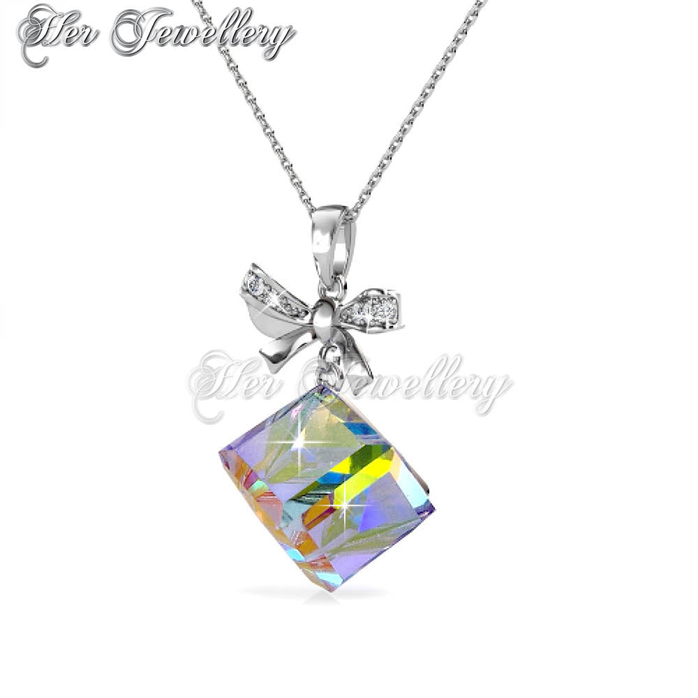 Swarovski Crystals Square Cerulean Pendantâ€ (AB Rainbow) - Her Jewellery