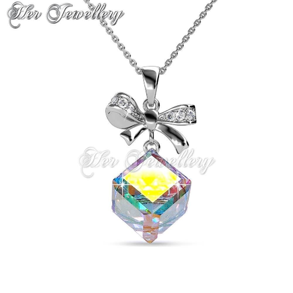 Swarovski Crystals Square Cerulean Pendantâ€ (AB Rainbow) - Her Jewellery