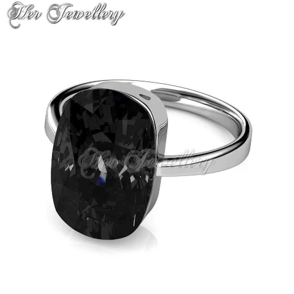 Swarovski Crystals Classic Noir Ring - Her Jewellery