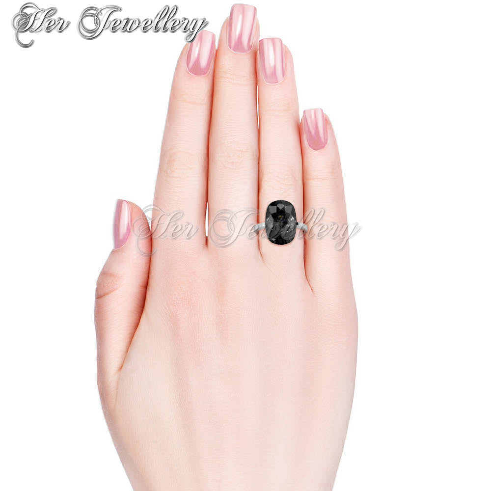 Swarovski Crystals Classic Noir Ring - Her Jewellery