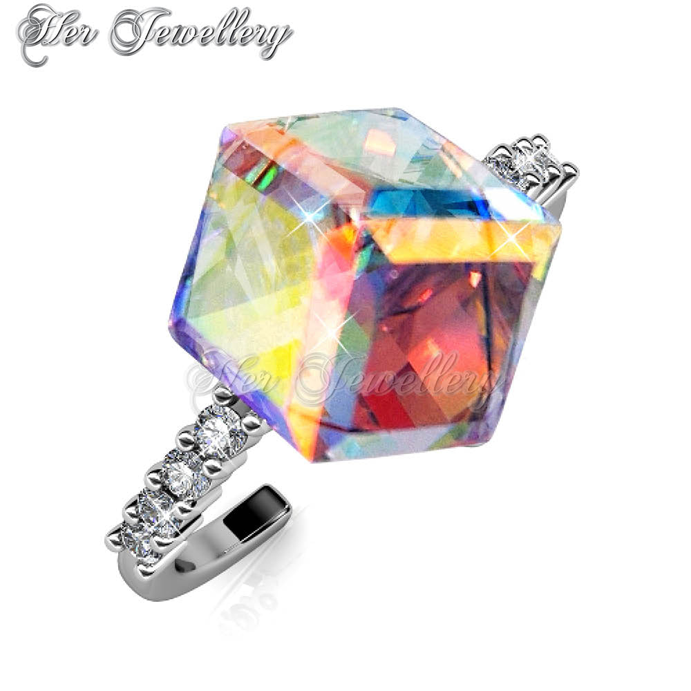 Swarovski Crystals Cube Ring - Her Jewellery