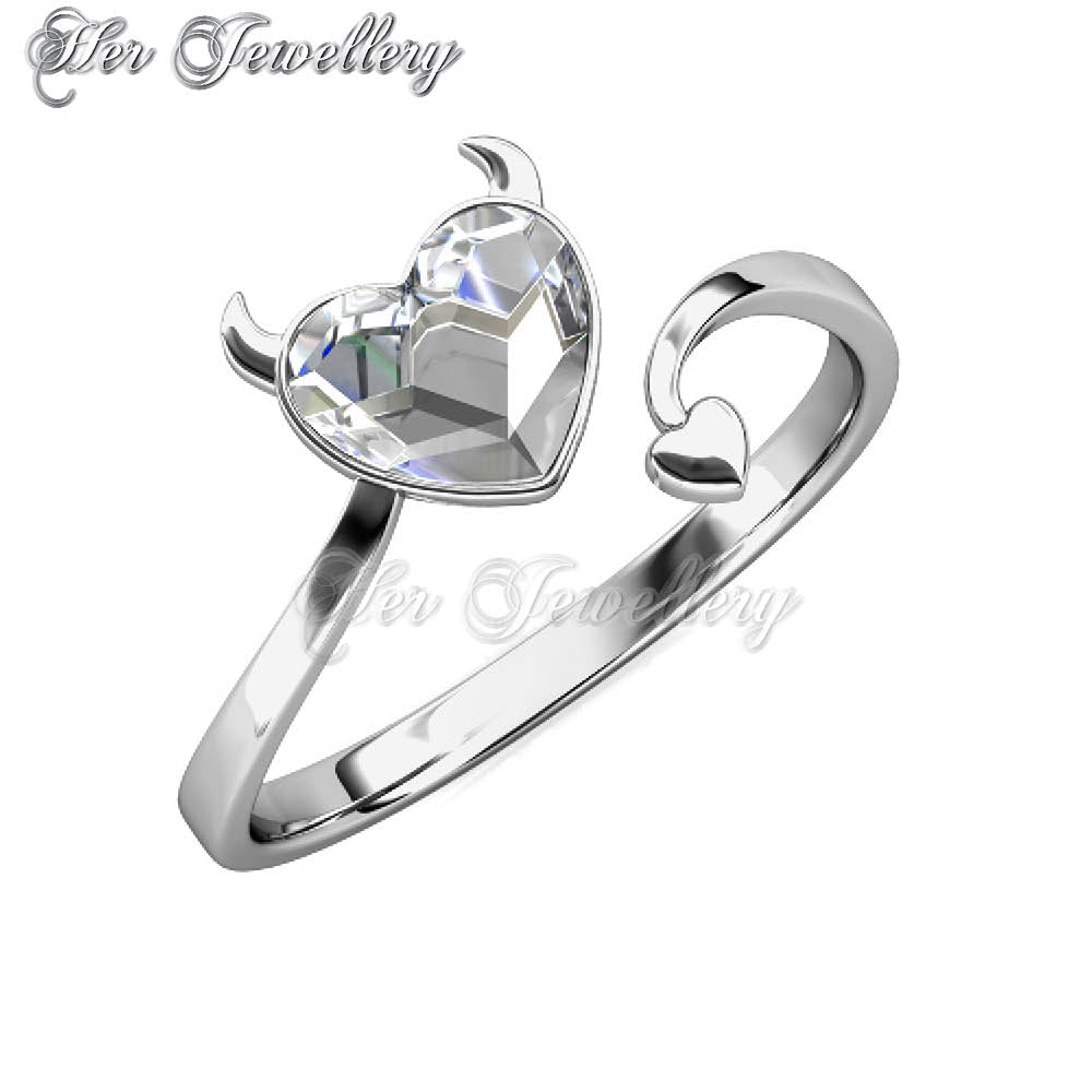Swarovski Crystals Evil Love Ring - Her Jewellery