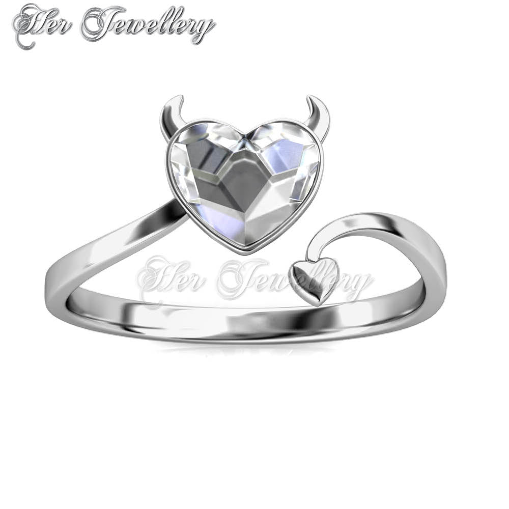 Swarovski Crystals Evil Love Ring - Her Jewellery