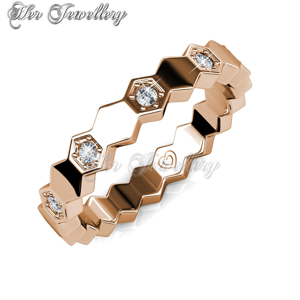 Swarovski Crystals Ivan Ring (Rose Gold) - Her Jewellery