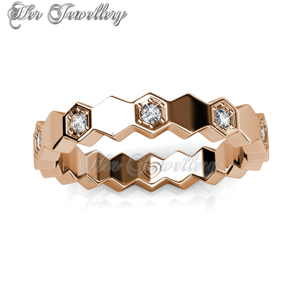 Swarovski Crystals Ivan Ring (Rose Gold) - Her Jewellery