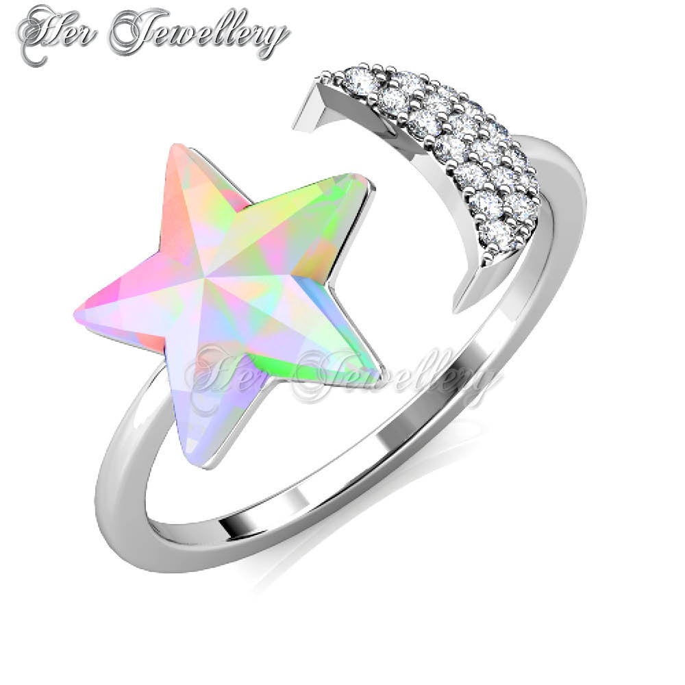 Swarovski Crystals Shiny Night Ring - Her Jewellery