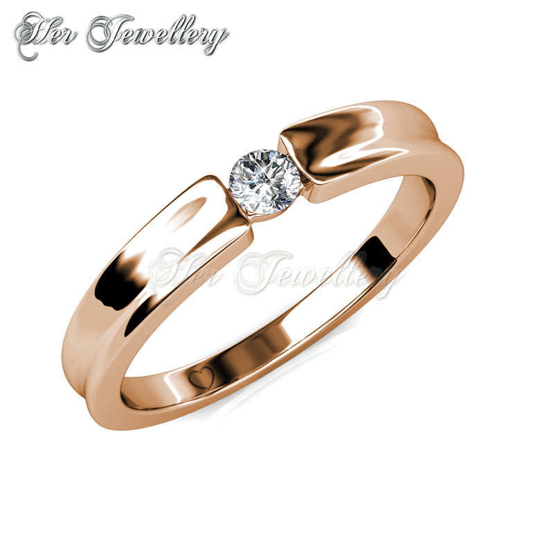 Swarovski Crystals Simplicity Ring (Rose Gold) - Her Jewellery