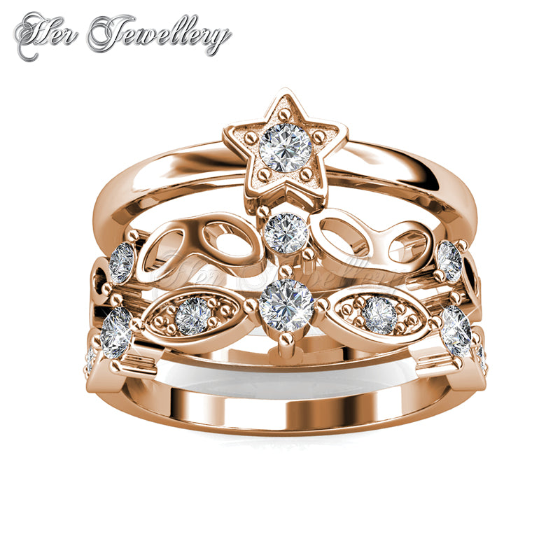 Swarovski Crystals Solar Ring (Rose Gold) - Her Jewellery