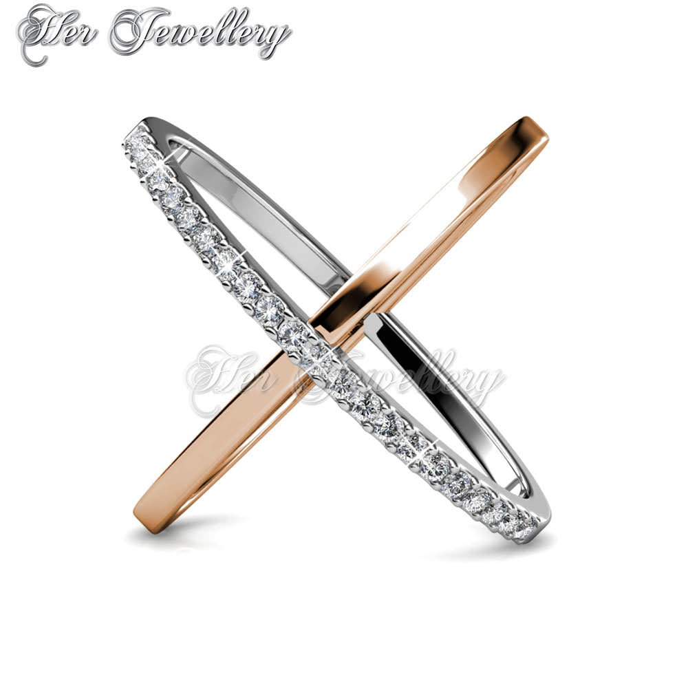 Swarovski Crystals X Duo Ring - Her Jewellery
