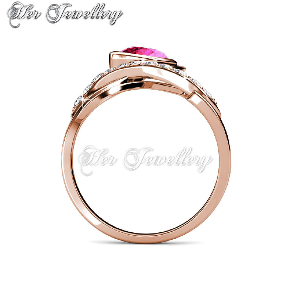 Swarovski Crystals Blossome Bow Ring (Rose Gold) - Her Jewellery