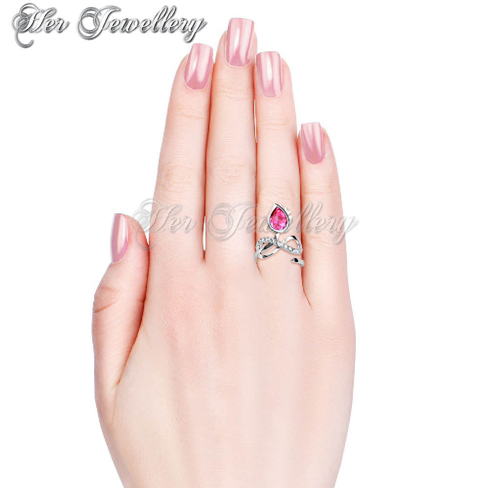 Swarovski Crystals Blossome Bow Ring (Rose Gold) - Her Jewellery