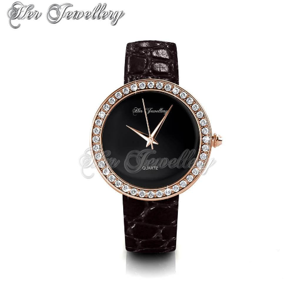 Swarovski Crystals Leather Watch - Her Jewellery