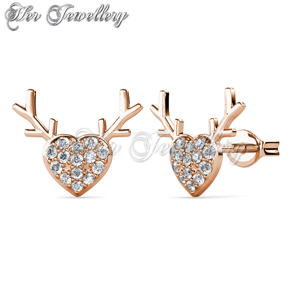 Swarovski Crystals Antlers Love Earrings - Her Jewellery