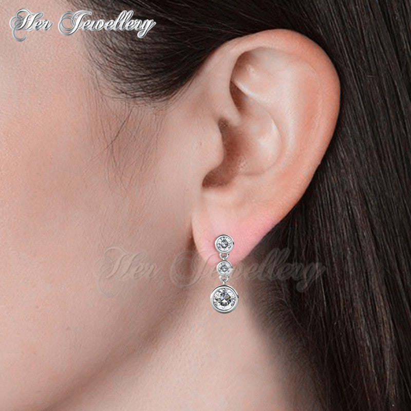 Swarovski Crystals Tri Dangling Earrings - Her Jewellery
