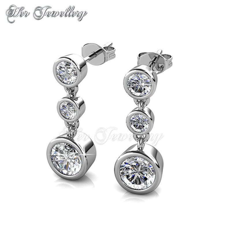 Swarovski Crystals Tri Dangling Earrings - Her Jewellery