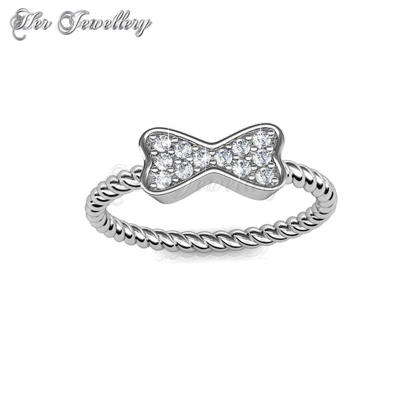 Swarovski Crystals Twisted Ribbon Ring - Her Jewellery