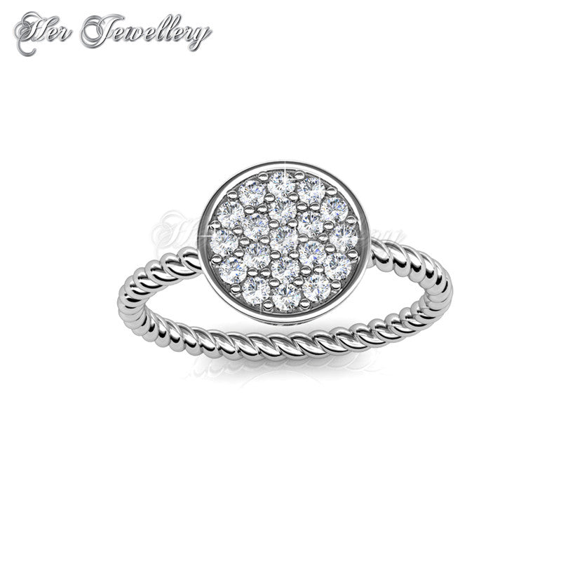 Swarovski Crystals Twisted Round Ring - - Her Jewellery