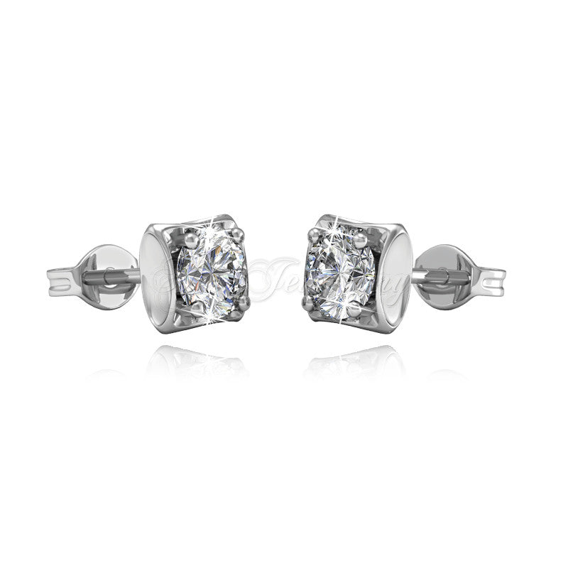 Swarovski Crystals Bold Solitaire Earrings - Her Jewellery