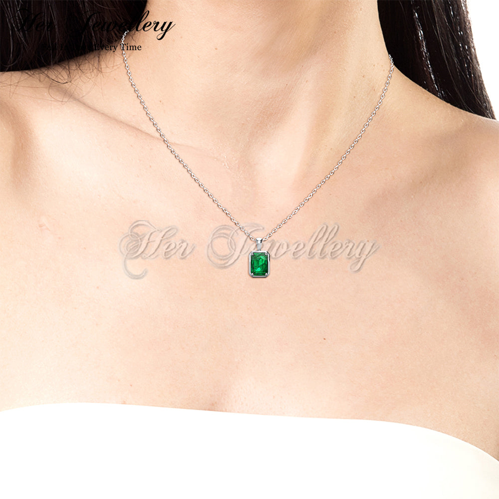 Ina Rectangle Emerald Pendant
