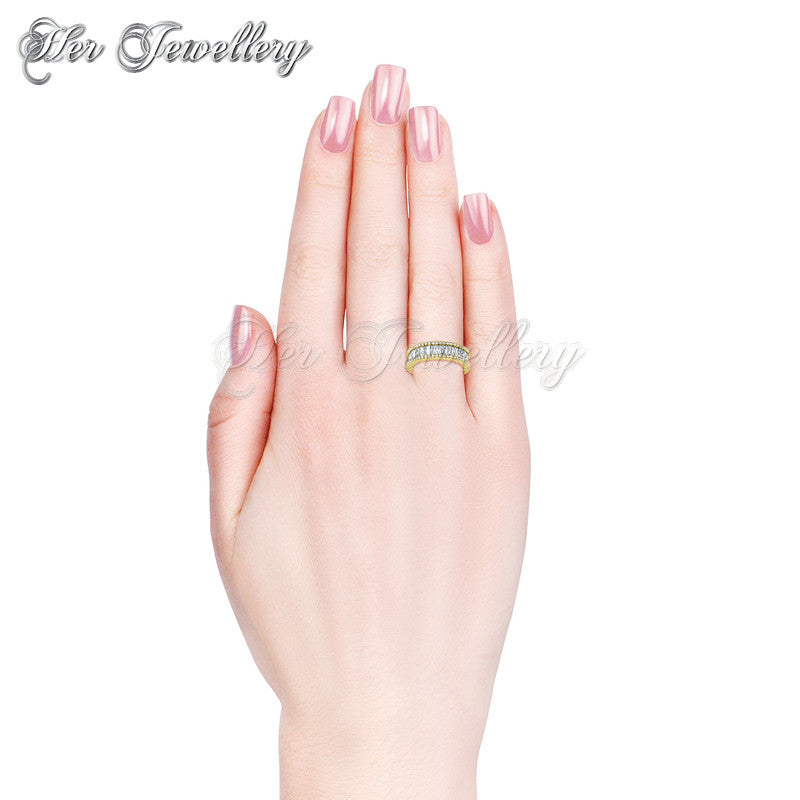 Swarovski Crystals Glamour Lock Ring - Her Jewellery