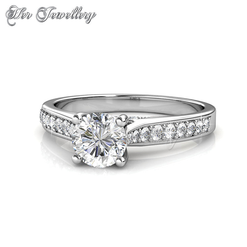 Swarovski Crystals Silver Light Ring - Her Jewellery