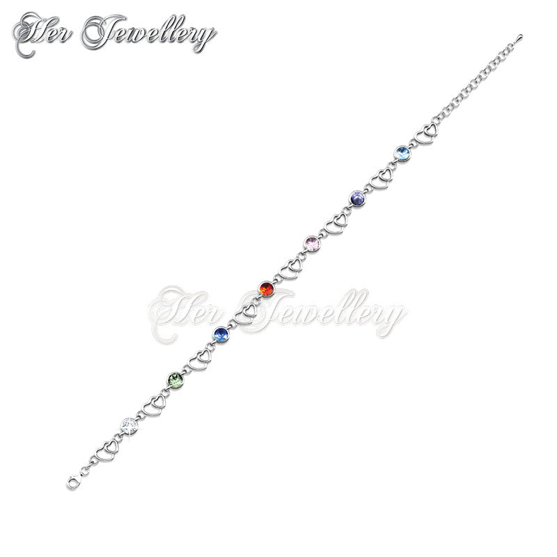 Swarovski Crystals Colorful Heart Bracelet - Her Jewellery