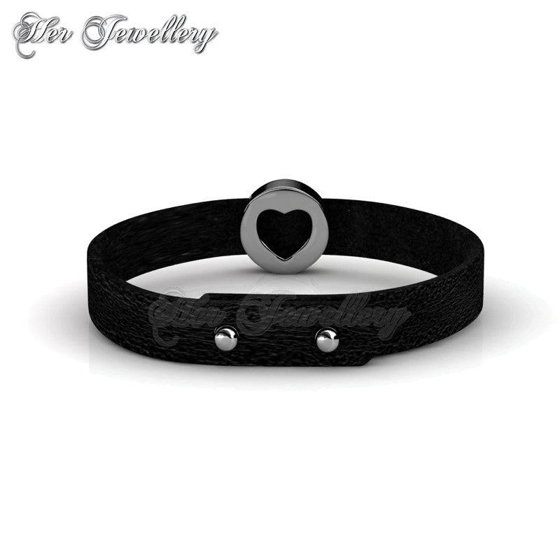 Swarovski Crystals Heart Leather Bracelet - Her Jewellery