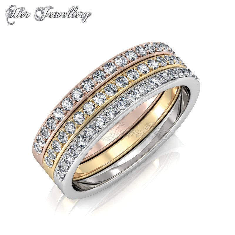 Swarovski Crystals Trinity Ring - Her Jewellery