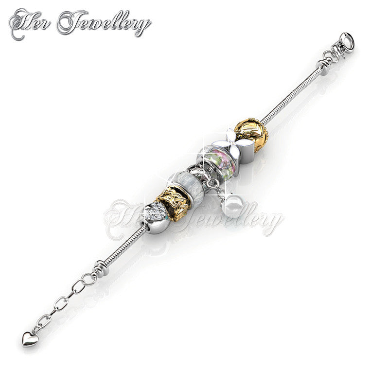 Swarovski Crystals Pearl Charm Bracelet - Her Jewellery