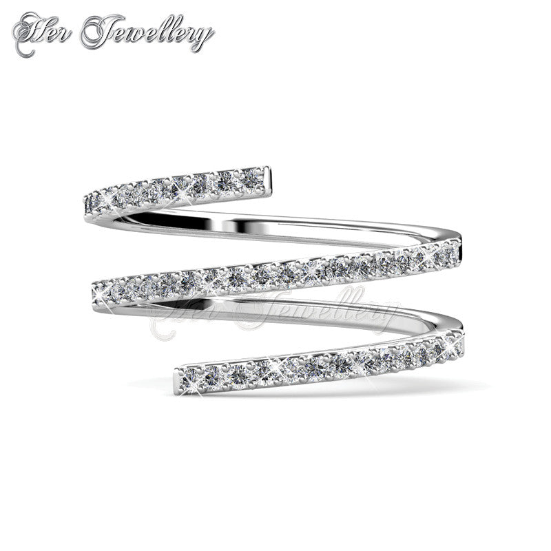 Swarovski Crystals Spiral Ring - Her Jewellery