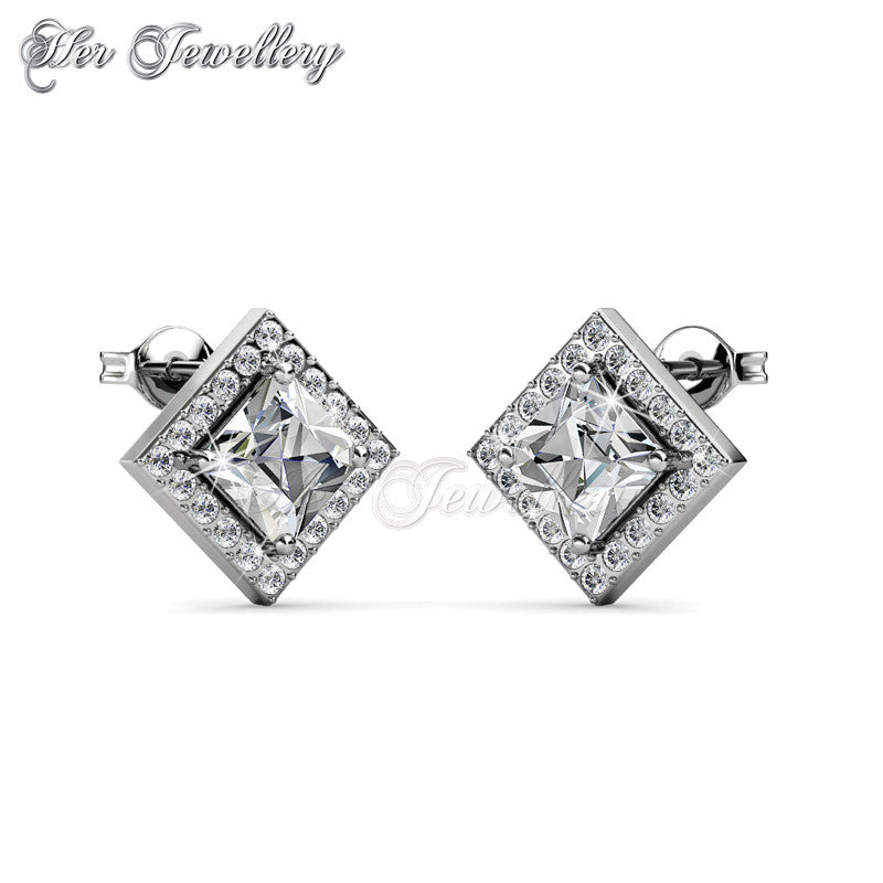 Swarovski Crystals Squarish Earrings - Her Jewellery