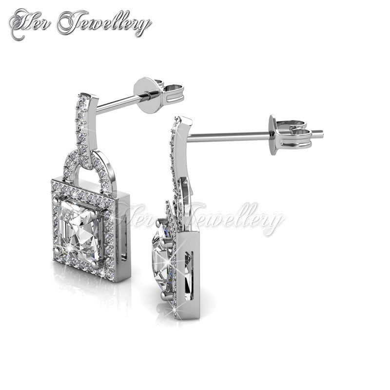 Swarovski Crystals Sweet Lock Earrings - Her Jewellery