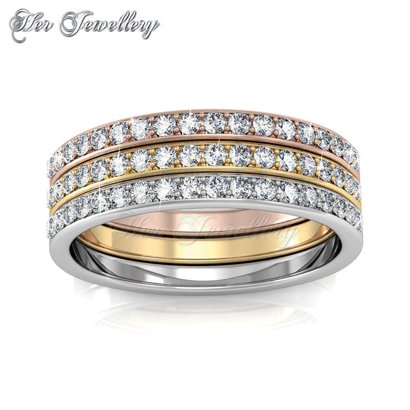 Swarovski Crystals Trinity Ring - Her Jewellery