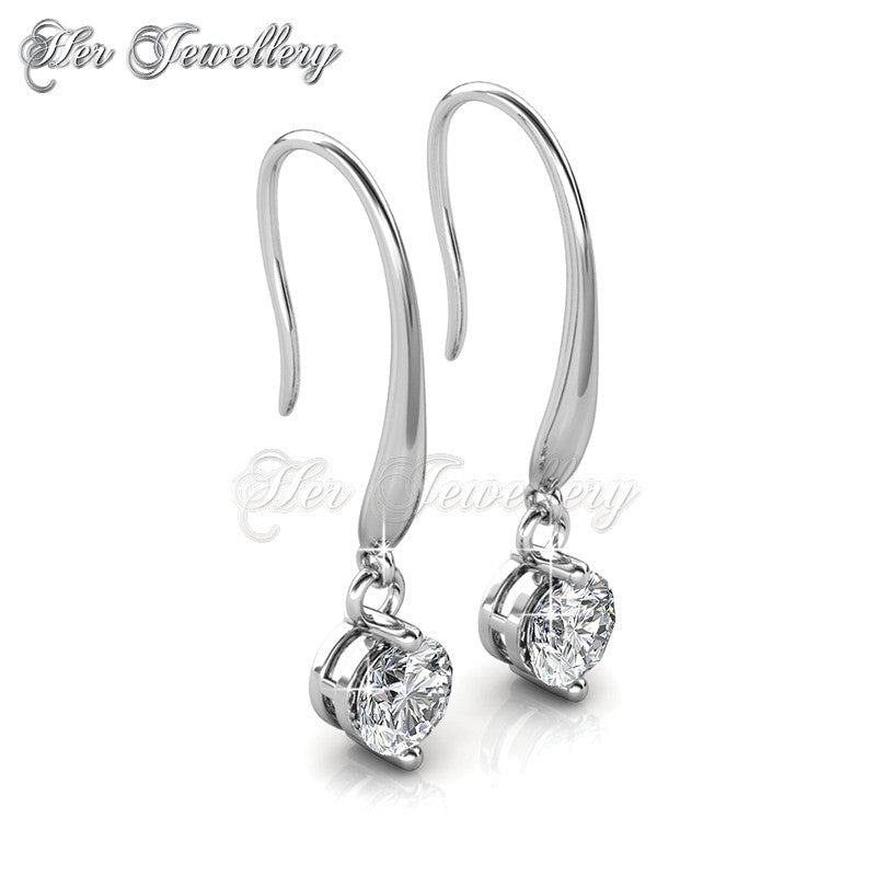 Swarovski Crystals Hook Earrings - Her Jewellery