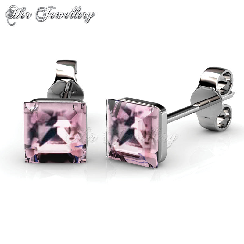 Swarovski Crystals Solitaire Square Earrings - Her Jewellery