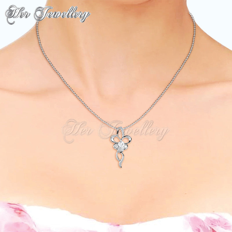 Swarovski Crystals Butterfly Silver Pendant - Her Jewellery