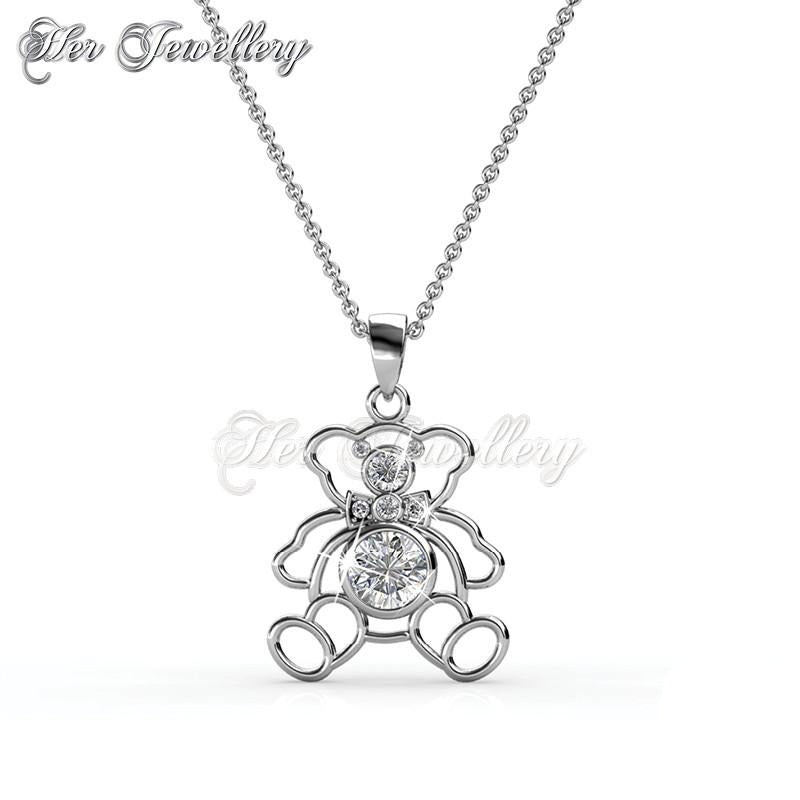Swarovski Crystals Teddy Bear Pendant - Her Jewellery