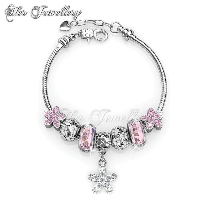 Swarovski Crystals Enchanted Flower Charm Bracelet - Her Jewellery
