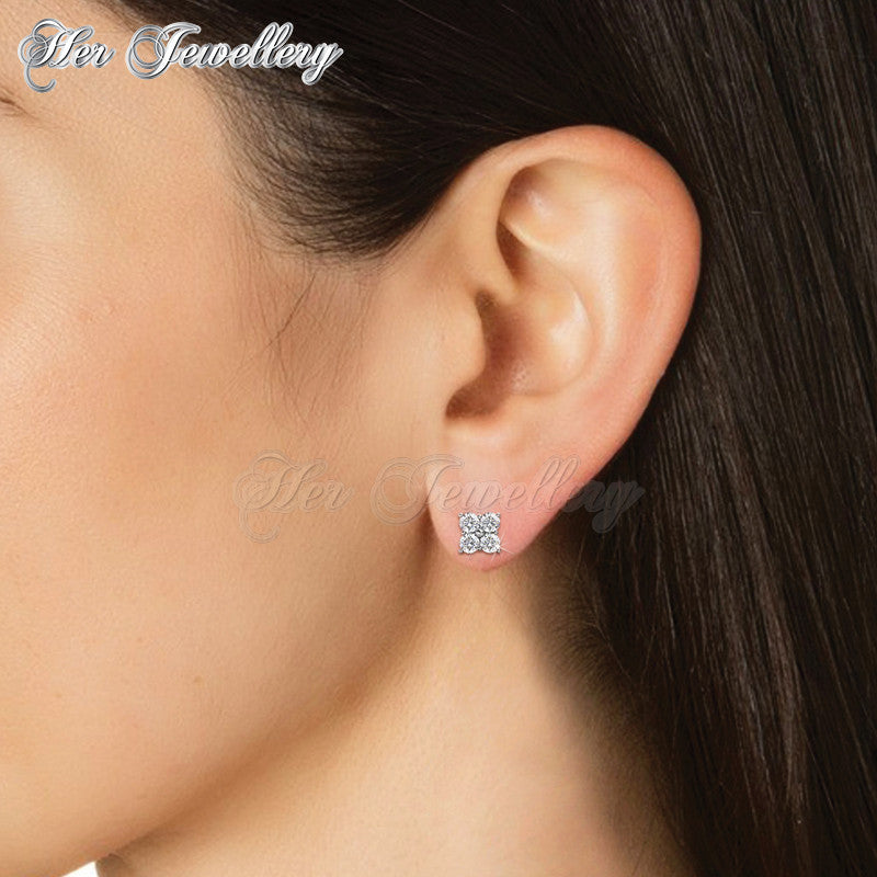 Swarovski Crystals Sweet Square Earrings - Her Jewellery