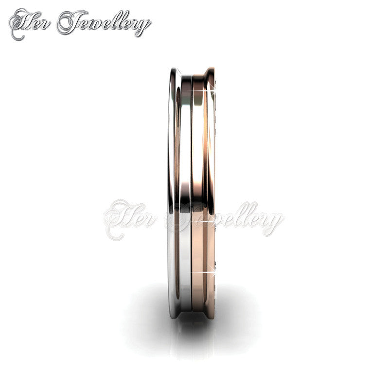 Swarovski Crystals Dual Tone Ring - Her Jewellery