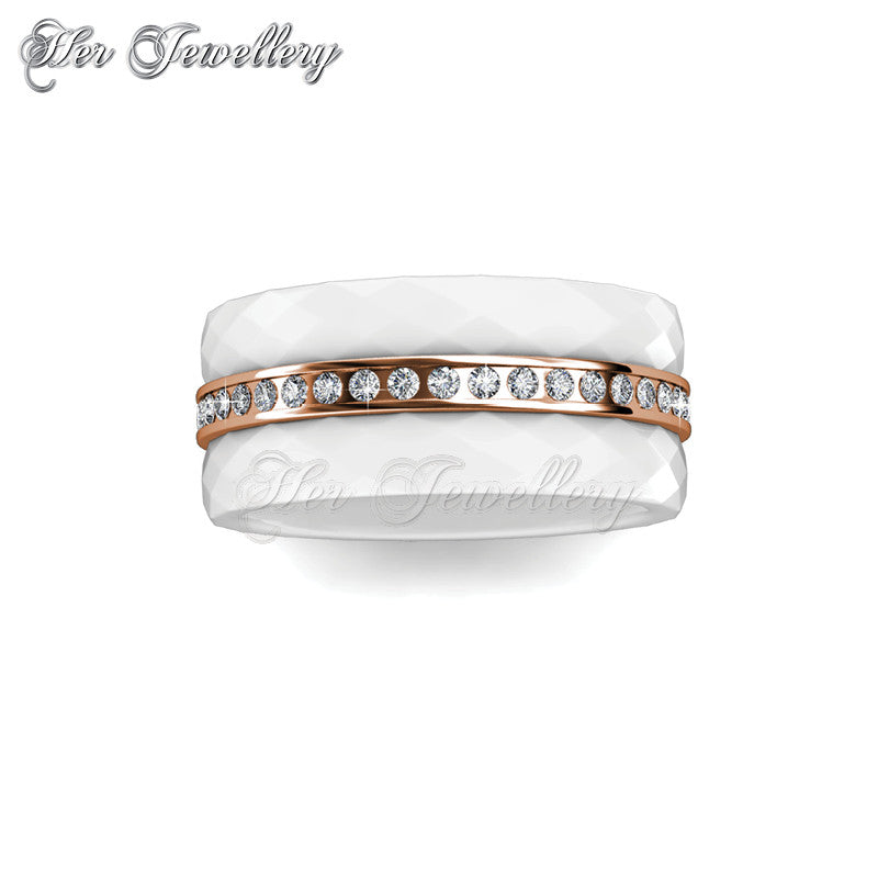 Swarovski Crystals Tri Ceramic Ring - Her Jewellery